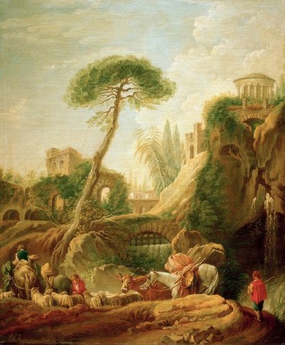 Tivoli yakınlarında fantastik manzara by François Boucher