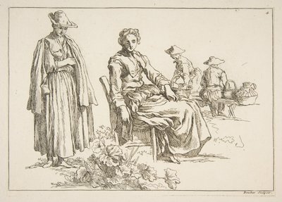 Eskizler Sayfası, 1753. by François Boucher