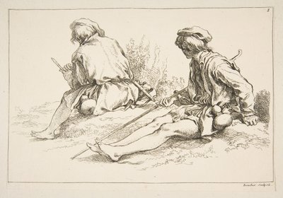 Eskizler Sayfası, 1753. by François Boucher