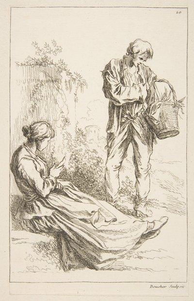 Eskizler Sayfası, 1753. by François Boucher