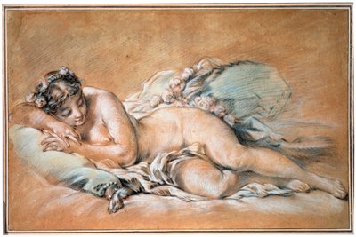 Uyuyan Genç Kadın, 1758. by François Boucher