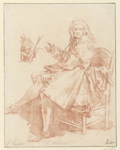 Molière'in çalışmalarının 1734 baskısından Le Misanthrope'' illüstrasyonu için Alceste Design çalışması (cilt III, s. 341) (seri başlığı) by François Boucher