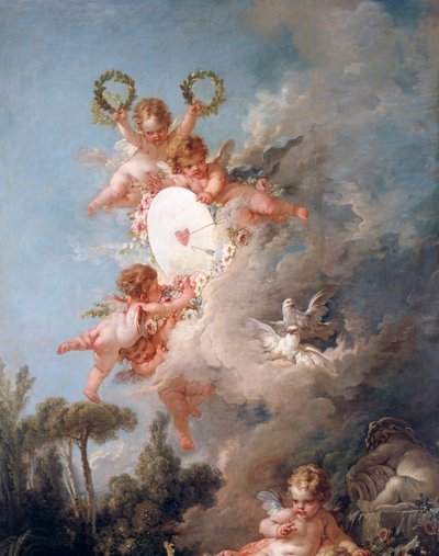 Melek Detay Aşk Hedefi. Francois Boucher tarafından yapılan boyama by François Boucher