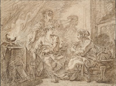 Çizimin İcadı, 18. yüzyılın ortaları by François Boucher