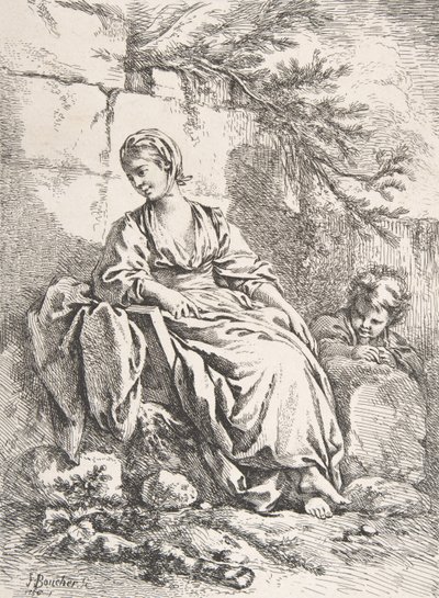 Dinlenme Genç Kız, 1756. by François Boucher