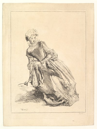 Sola eğilen kadın, 1722-28. by François Boucher