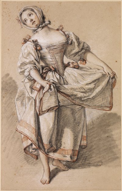 Dans eden genç köylü kızı by François Boucher