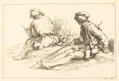 Oturan Çoban Çocuklar by François Boucher after Abraham Bloemaert