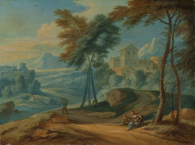 Rakamlarla Ormanlık İtalyan Manzarası by François Boudewyns