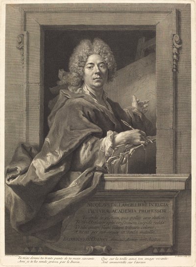 Nicolas de Largilliere by François Chereau I after Nicolas de Largillierre