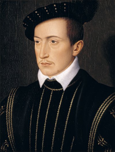 Guy XVIII, Comte de Laval, c.1540 (meşe panel üzerine yağlı boya) by François Clouet