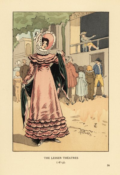 Açık hava dramatik şovunda şık bir kadın. Küçük Tiyatrolar by François Courboin