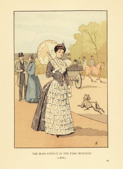 Parc Monceau'daki ana cadde by François Courboin