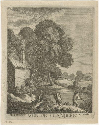 Flaman manzara Vue de Flandere (nesne üzerindeki başlık) by François Deroy