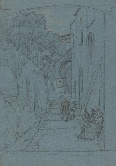 Sorrento'da bir Caddeyi Görüntüle [verso] by François Edouard Bertin