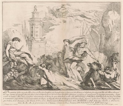 1741 Chinea için Seconda Macchina: Neptün ve Amphitrite by François Hutin