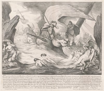 1742 Chinea için Seconda Macchina: Ulysses ve Sirenler by François Hutin