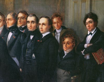 Comedie Francaise Fuayesinde Konferans, 26 Mayıs 1828 (detay) by François Joseph Heim