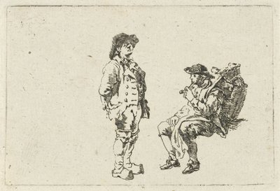 Çiftçi ve pipo içen adam by François Joseph Pfeiffer (II)