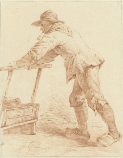 Çocuk takunya, bir kızağı itiyor (?) by François Joseph Pfeiffer (II)