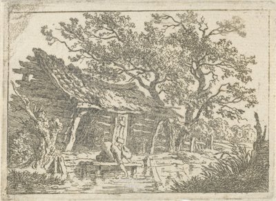 Bir ahır ile manzara by François Joseph Pfeiffer (II)