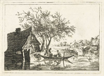 Çiftlik ile nehir manzarası by François Joseph Pfeiffer (II)