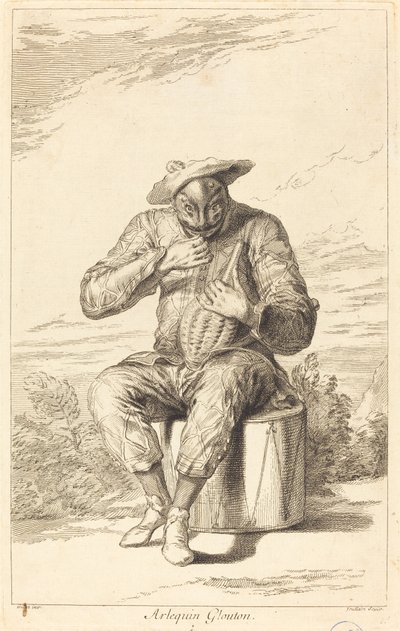 Harlequin Obur by François Joullain after Claude Gillot