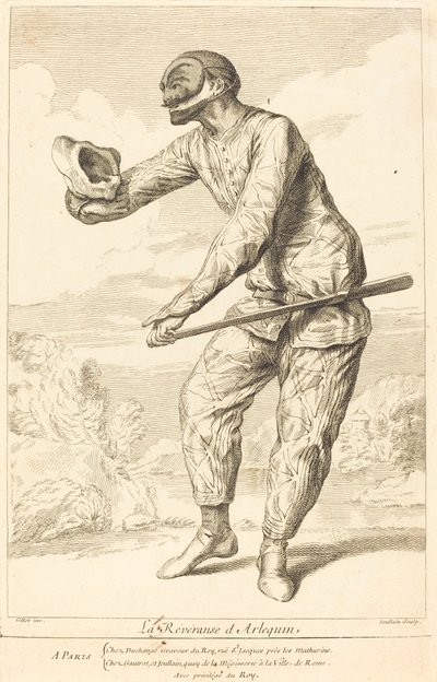 Harlequin'in Saygısı by François Joullain after Claude Gillot