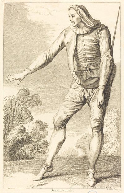 Scaramouche by François Joullain after Claude Gillot