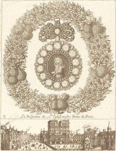 Notre Dame de Paris kilisesinin perspektifi by François Le Febvre