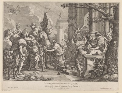 Jephthah kızı tarafından karşılandı by François Tortebat