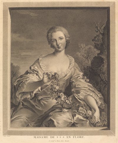 Mme. XXX en Flore by François Voyez after Jean Marc Nattier