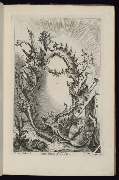Armorial Trophyli Kartuş, Farklı Kullanımlar İçin Kartuşlar Kitabı by François de Cuvilliés the Elder