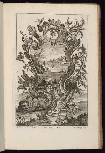 Sadak ve Aslanlı Kartuş, Düzensiz Kartuşlar Kitabı by François de Cuvilliés the Elder
