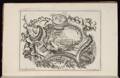Putto Şişirme Kabuklu Kartuş, Düzensiz Kartuşlar Kitabı by François de Cuvilliés the Elder
