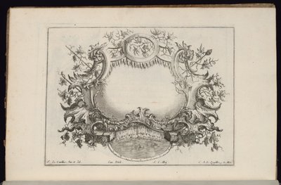 Şarap Yapraklı ve Üzümlü Kartuş, Normal Kartuşlar Kitabı by François de Cuvilliés the Elder