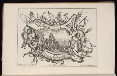 Genç Tritonlu Kartuş, Düzensiz Kartuşlar Kitabı by François de Cuvilliés the Elder