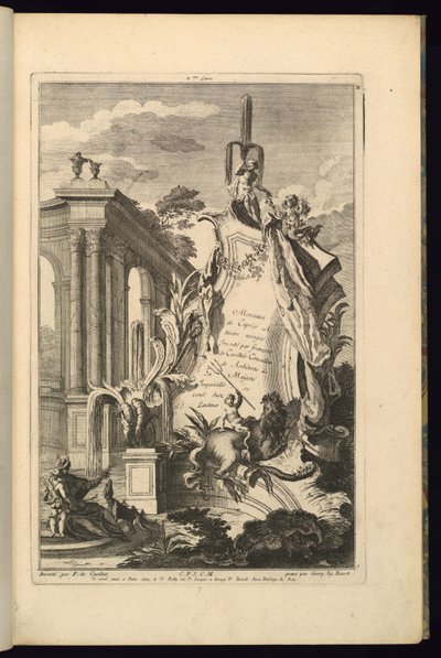 Kartuş için Tasarım by François de Cuvilliés the Elder