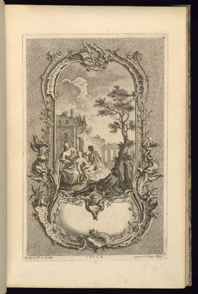 Büyük ve Küçük Bölmeli Kartuş Tasarımı by François de Cuvilliés the Elder