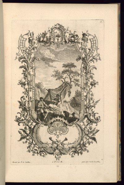 Büyük ve Küçük Bölmeli Kartuş Tasarımı by François de Cuvilliés the Elder