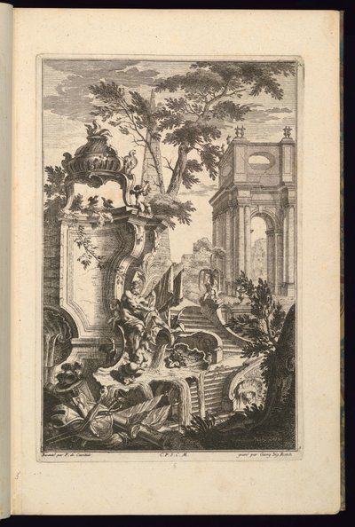 Nehir Tanrısı Olan Çeşme Tasarımı by François de Cuvilliés the Elder