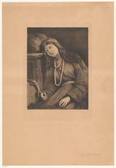 Kastanyet ve tef ile dinlenme müzisyeni Mignon (orijinal başlık) by François de Meersman (signed by artist)