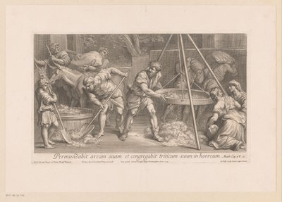Tahıl işleme üzerinde çalışan işçiler by François de Poilly (II)