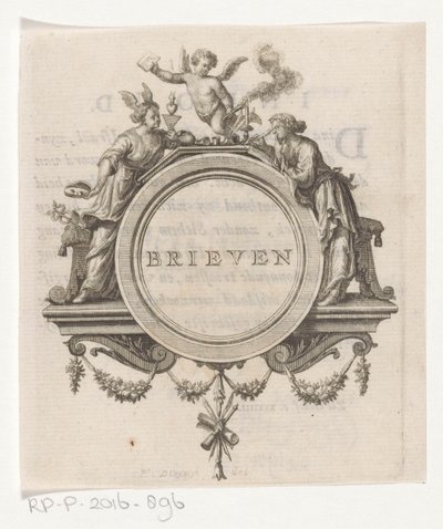 Alegorik figür ve yazı kadın Harfler (nesne üzerindeki başlık) by François van Bleyswijck