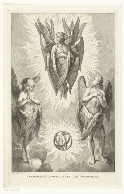 Farklı kılıklarda üç yüksek melek Cherubim'in birkaç görüntüsü (nesne üzerindeki başlık) by François van Bleyswijck