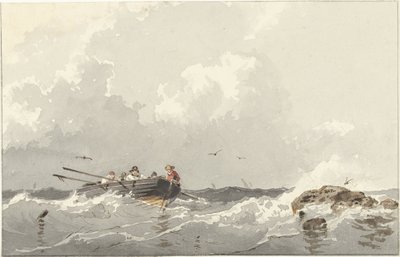 Denizde kürek teknesi by Frans Arnold Breuhaus de Groot