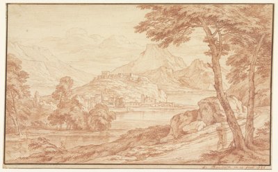 Su üzerinde bir köy ile manzara by Frans Boudewijns