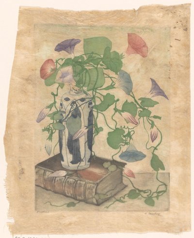 Bir çömlek vazoda gündüzsefası by Frans Everbag (signed by artist)