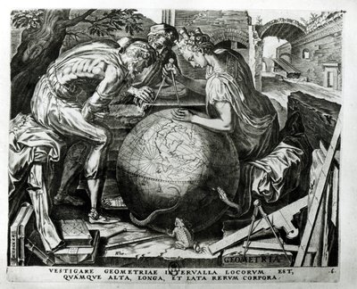 Geometri, Hieronymus Cock tarafından oyulmuş (c.1510-70) by Frans Floris