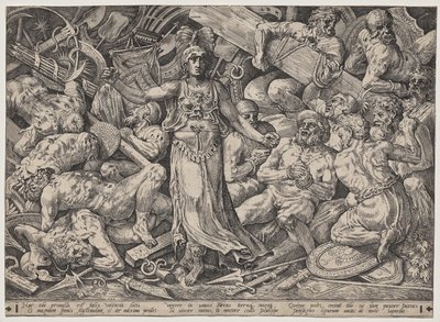 Mahkumlar ve Kupalarla çevrili Zafer by Frans Floris the Elder